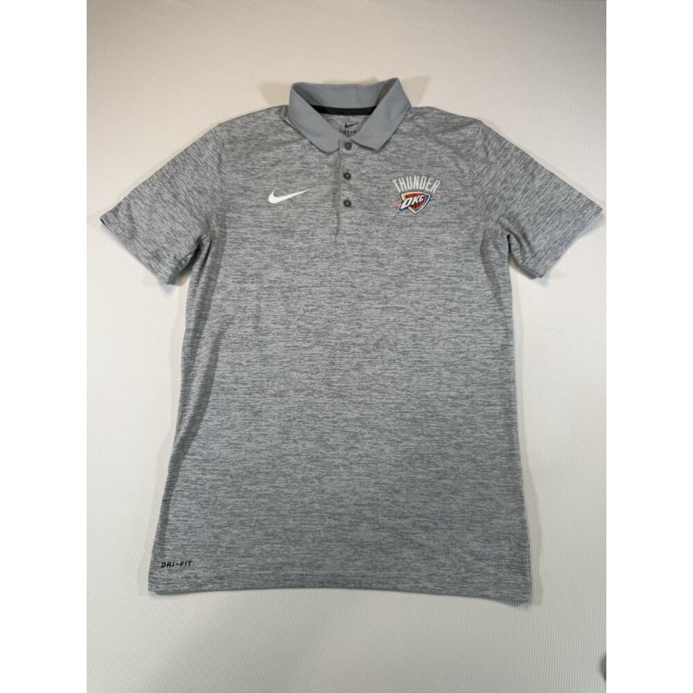 Nike Dri-Fit OKC Thunder Polo Shirt Gray Small NBA